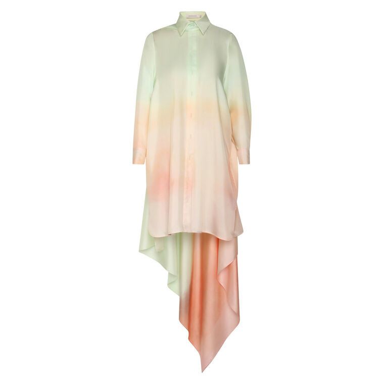 oc11z0525 Scarf Shirt Mini Dress in Multicolor