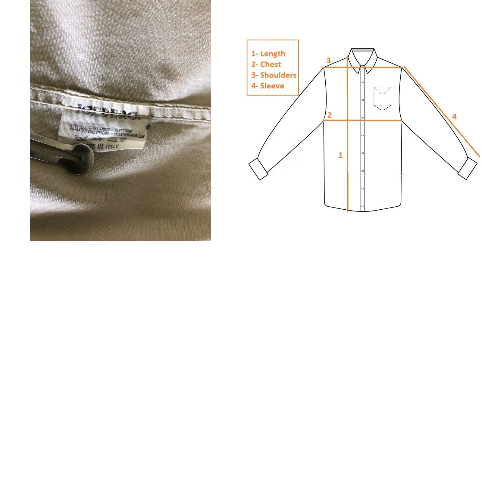 Vintage Iceberg Button-Down Shirt Men L Beige Cotton Short Sleeve Casual Classic Embroidered Left Chest Pocket Shirt (US Buyer Note) Size US L / EU 52-54 / 3 - 9 Thumbnail