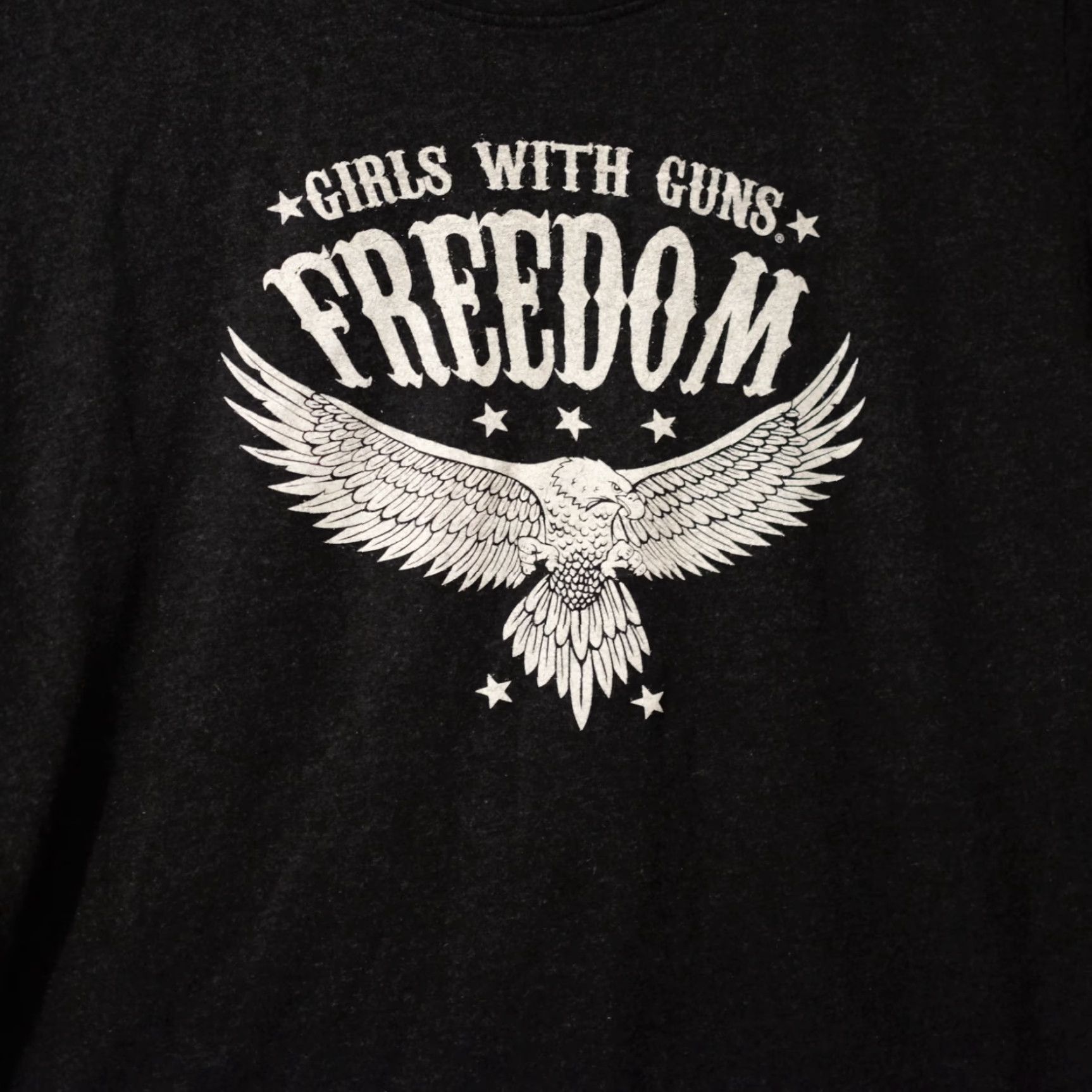 Vintage Girls With Guns T-Shirt Nwot! "Freedom" Short Sleeve Black Women's L #H78-31 Size L / US 10 / IT 46 - 4 Thumbnail