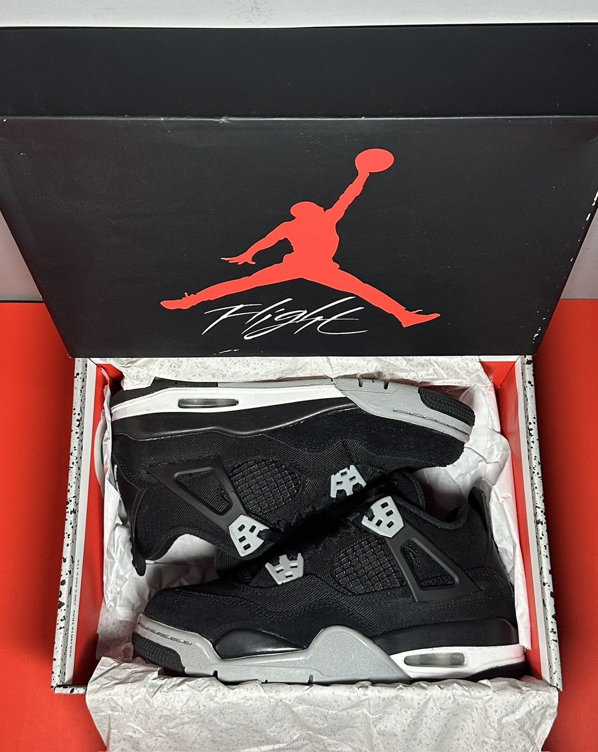 Jordan Brand Size 5 (GS) - Jordan 4 Retro SE Black Canvas Size US 5 / EU 37 - 9 Thumbnail