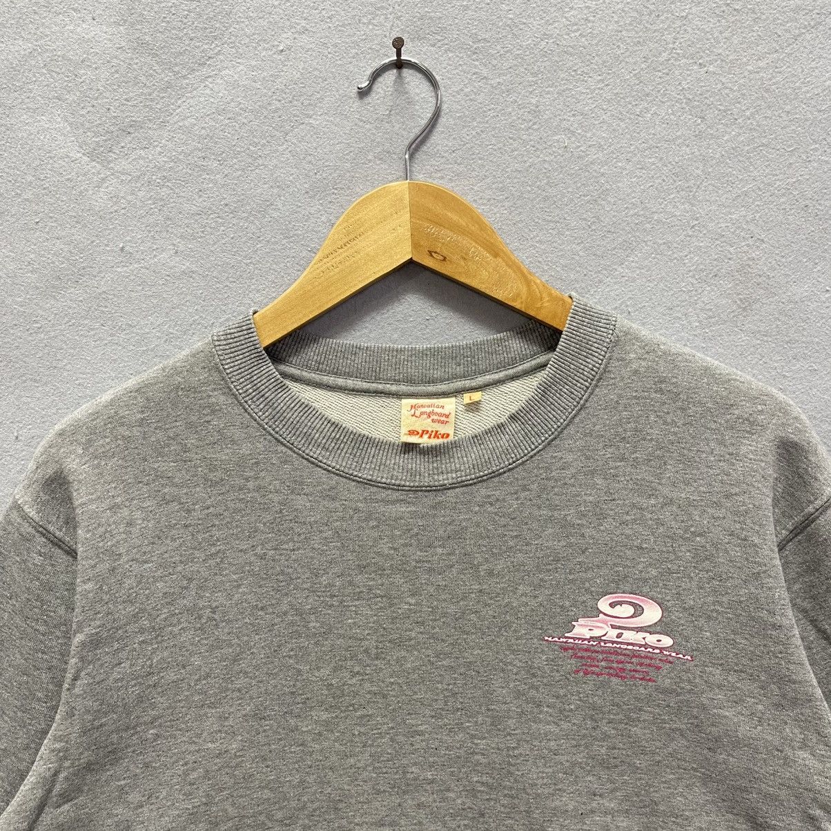 Vintage Vintage 1990s Piko Hawaiian Surf Graphic Sweatshirt Gray Size US L / EU 52-54 / 3 - 4 Thumbnail