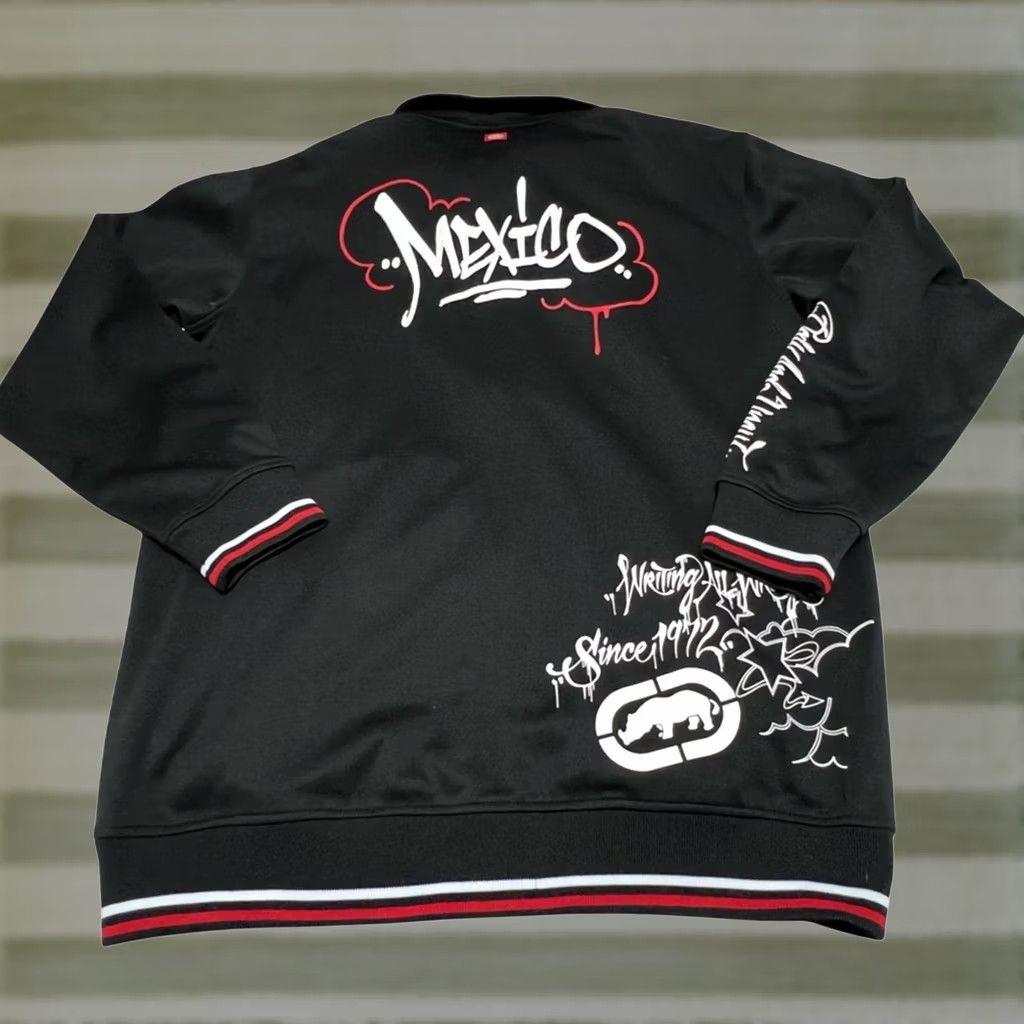 Ecko Unltd. ECKO UNLTD Jacket Mens LARGE Bomber Zip Up Day Of The Dead Skulls Black - Rare Size US L / EU 52-54 / 3 - 1 Thumbnail
