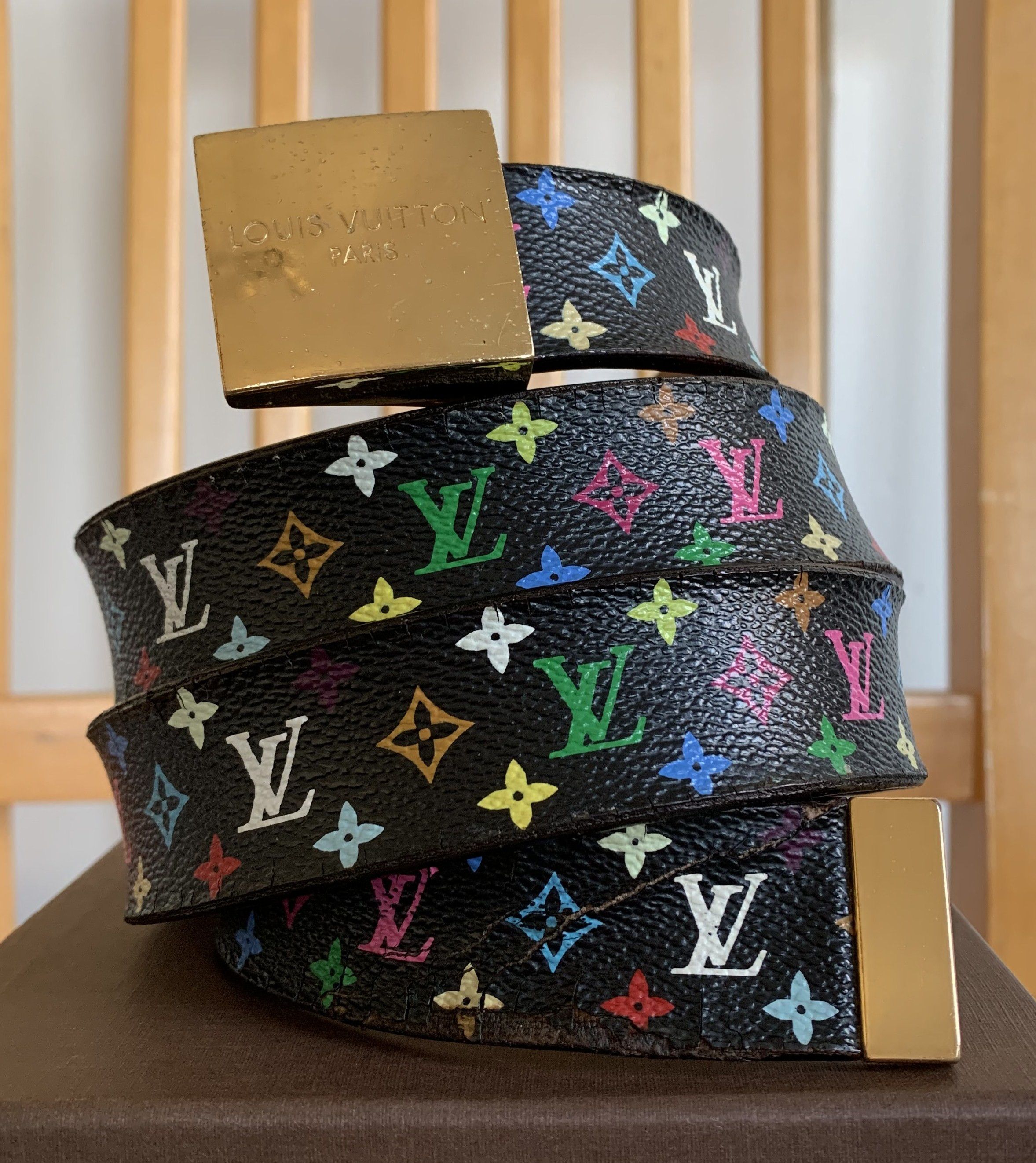 Louis Vuitton × Takashi Murakami S/S 2003 Louis Murakami Multicolor Monogram Belt + Box Size 30 - 2 Thumbnail