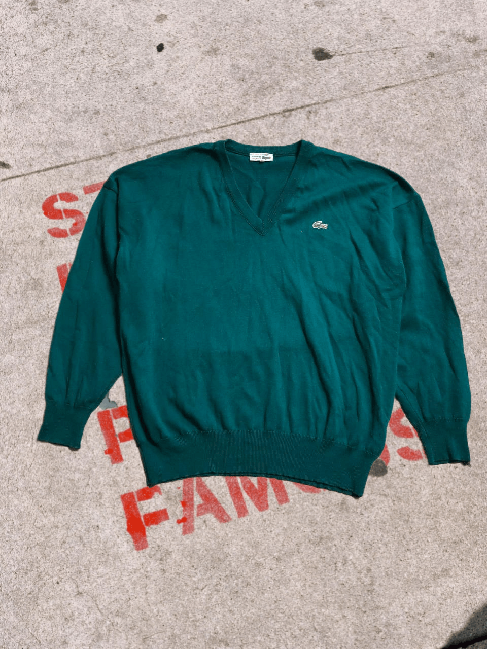 Lacoste LACOSTE WOOL GREEN V-Neck Sweater Minimal Look Size M / US 6-8 / IT 42-44 - 1 Thumbnail