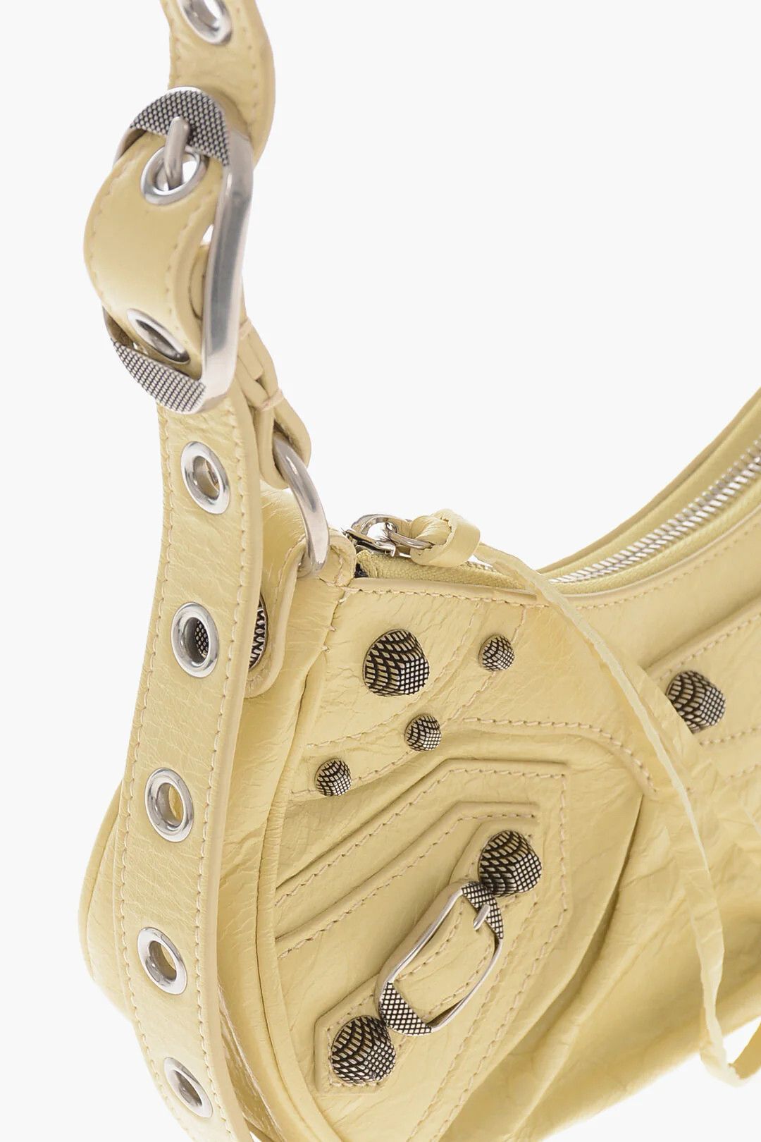 Balenciaga og1mm0326 Size: OS / Craquelé Leather Shoulder Bag in Yellow Size ONE SIZE - 3 Thumbnail