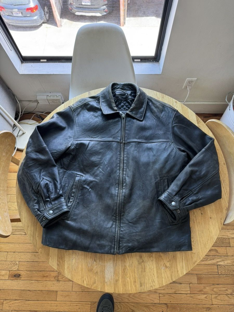 Liz Claiborne Distressed Vintage Liz Claiborne/Access Leather Jacket Size US L / EU 52-54 / 3 - 3 Thumbnail