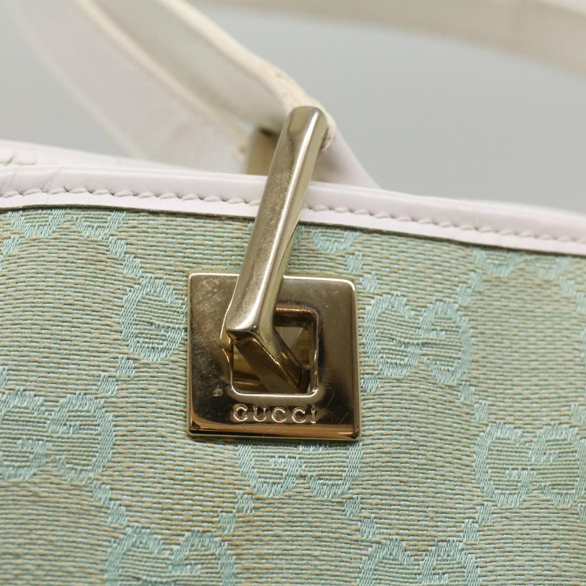 Gucci GUCCI GG Canvas Tote Bag Light Blue 002 002 Size ONE SIZE - 10 Thumbnail