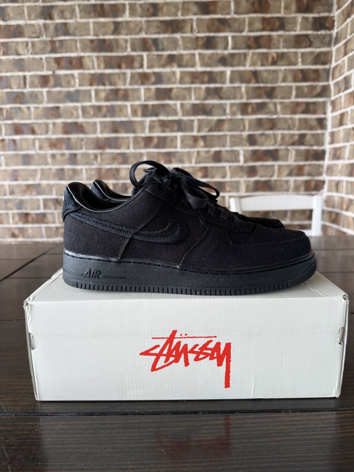 Nike × Stussy Stussy x Nike Air Force 1 Low Black Size US 10.5 / EU 43-44 - 3 Thumbnail