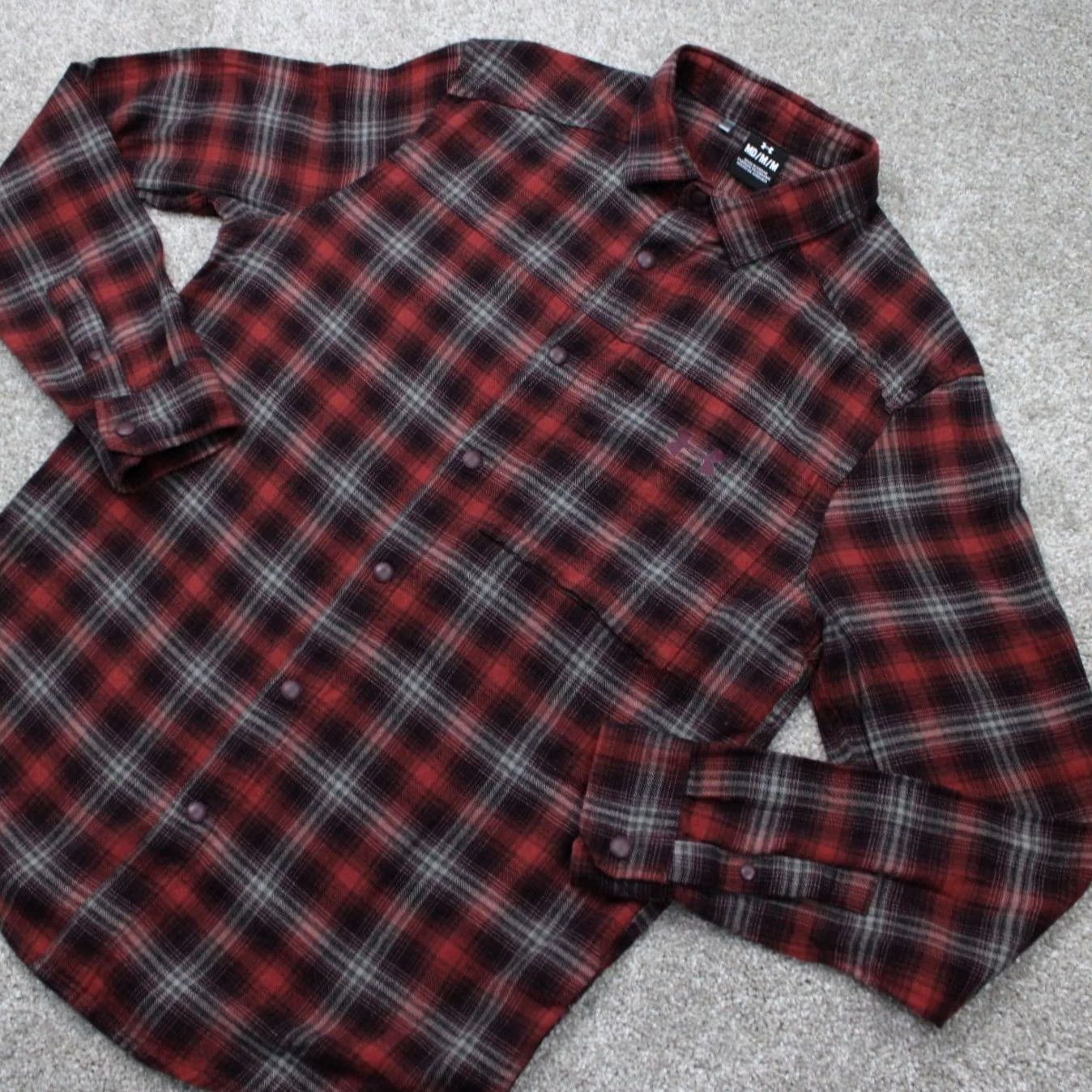 Under Armour Under Armour Tradesman Flex Flannel Shirt Men Medium Red/Gray Cotton Snap Button Size US M / EU 48-50 / 2 - 3 Thumbnail