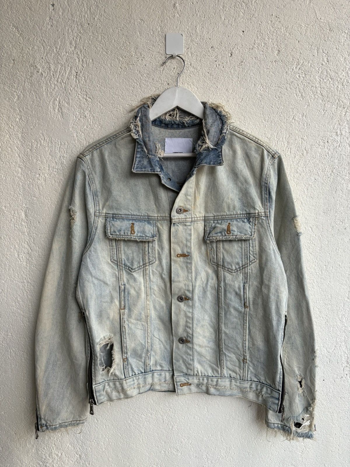 Balenciaga 2000s Lepeiton distressed denim biker jacket y2k style Size US M / EU 48-50 / 2 - 1 Thumbnail
