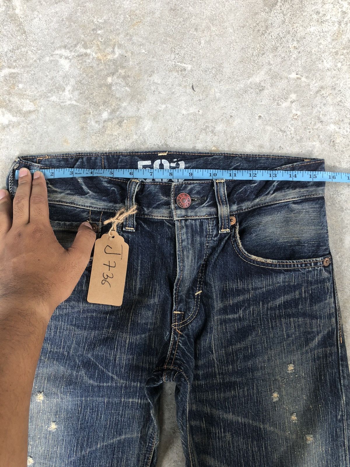 If Six Was Nine Japanese Edwin 503 Flared Jeans Bootcut Distressed Jeans Size US 31 - 16 Thumbnail