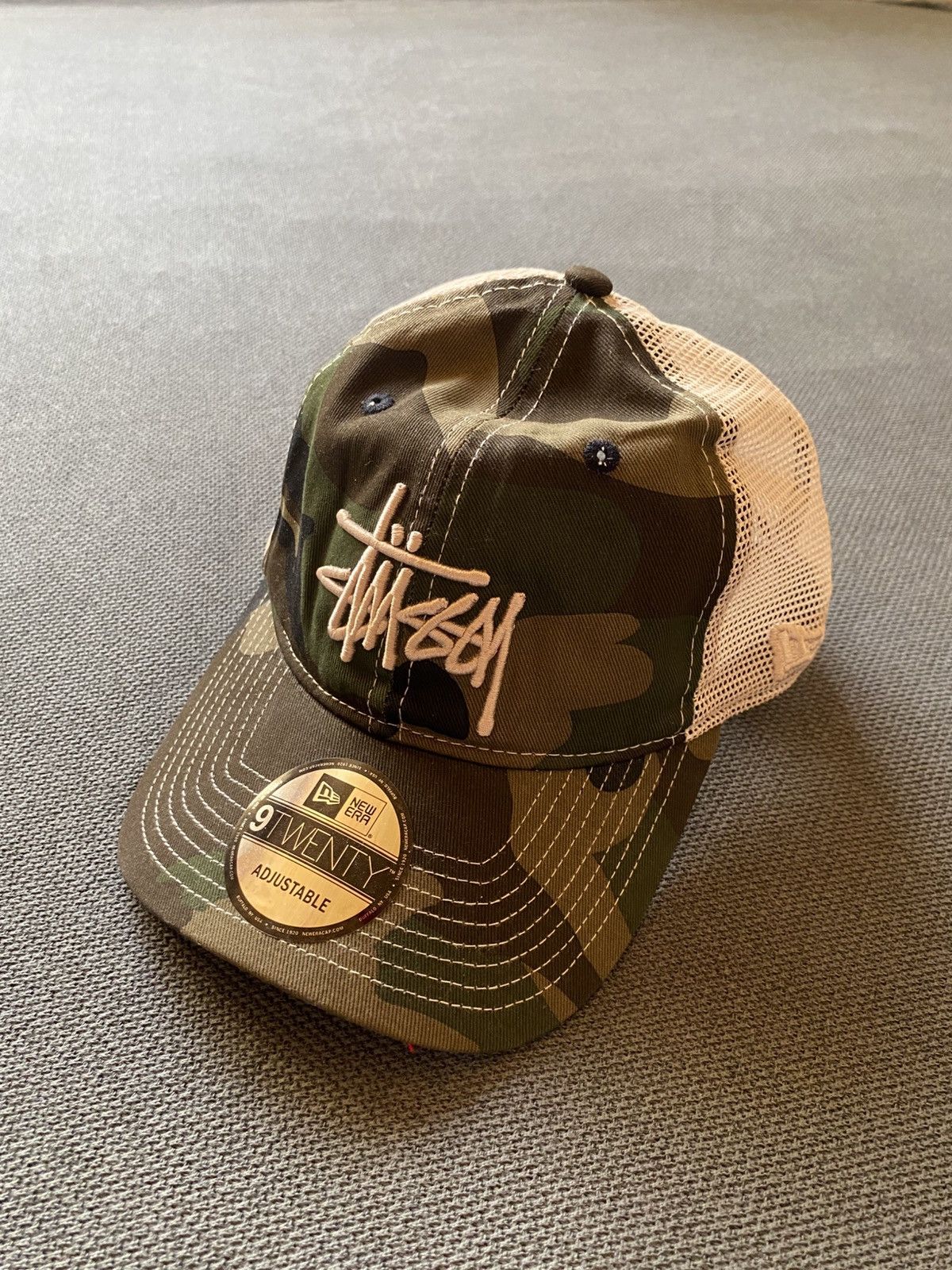 New Era × Stussy Stussy New Era 9Twenty Trucker Mesh Cap Woodland Camo Size ONE SIZE - 2 Thumbnail