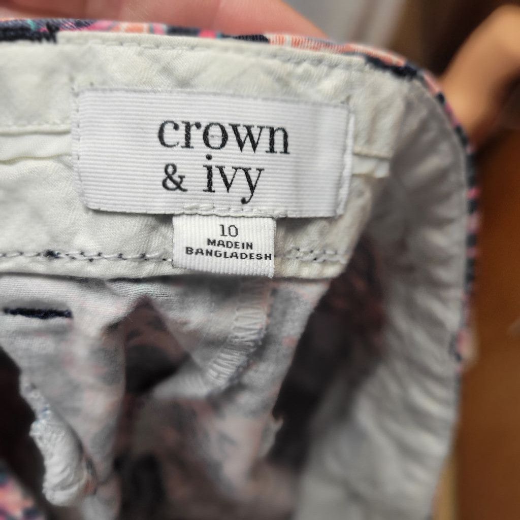 Other Crown & Ivy Floral Pink Women's Shorts Size 10 Size 32" / US 10 / IT 46 - 5 Thumbnail