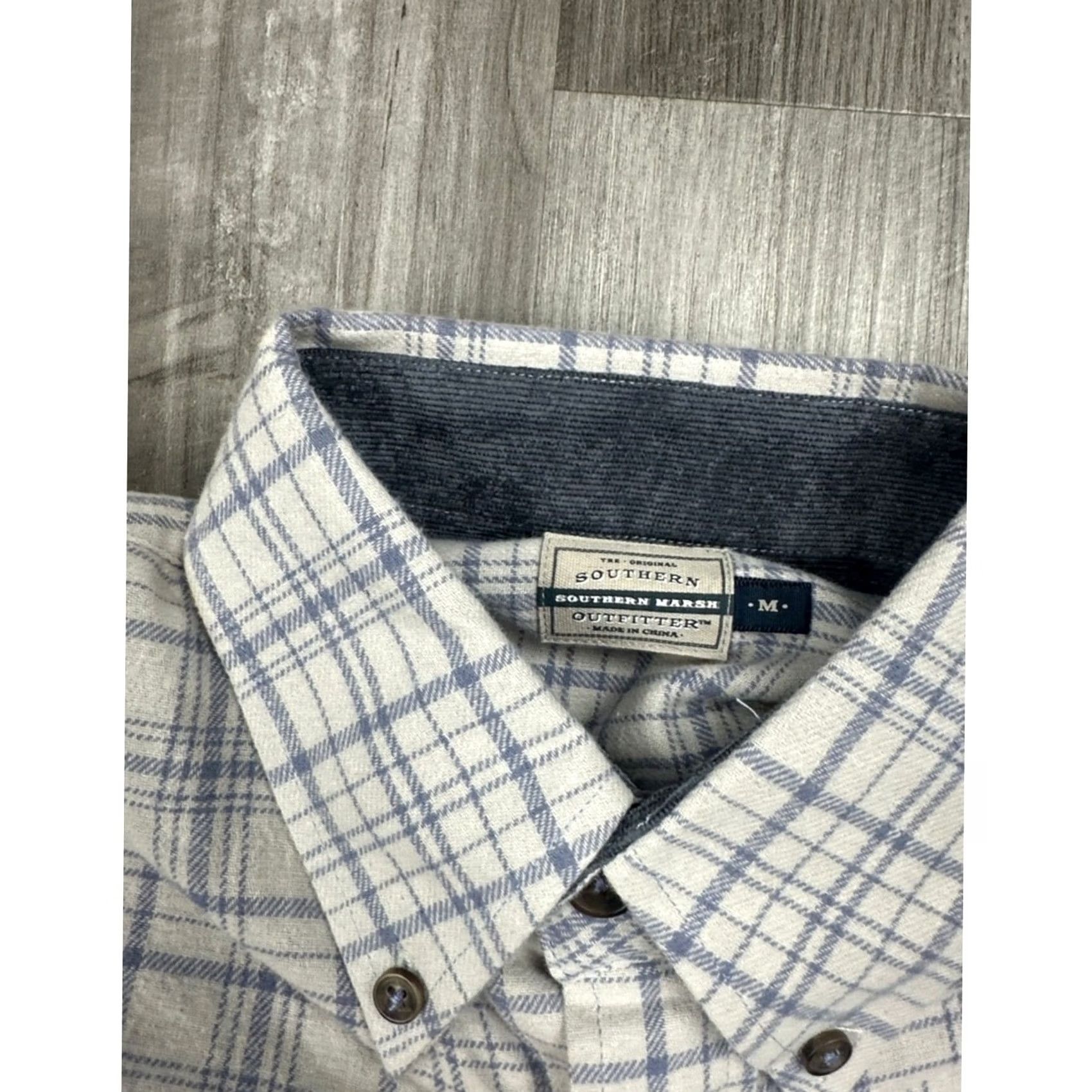 Vintage Southern Marsh Flannel Plaid Long Sleeve Shirt - M Mens Gray Size US M / EU 48-50 / 2 - 6 Thumbnail