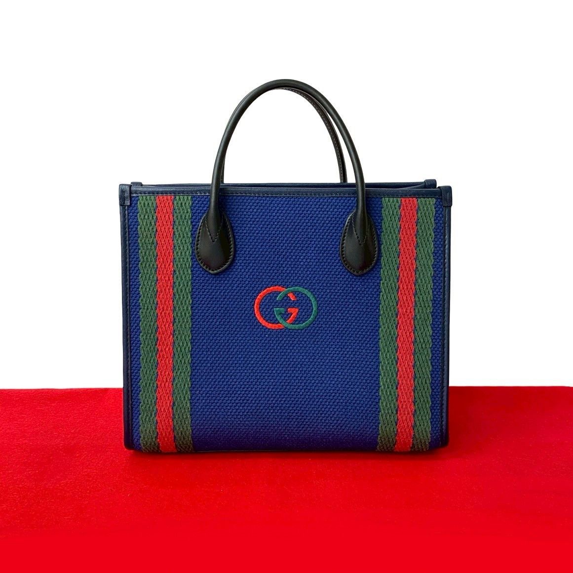 Gucci Gucci Gucci Interlocking G Canvas Leather Handbag Canvas Tote Bag DUTY FREE for USA Size ONE SIZE - 1 Thumbnail