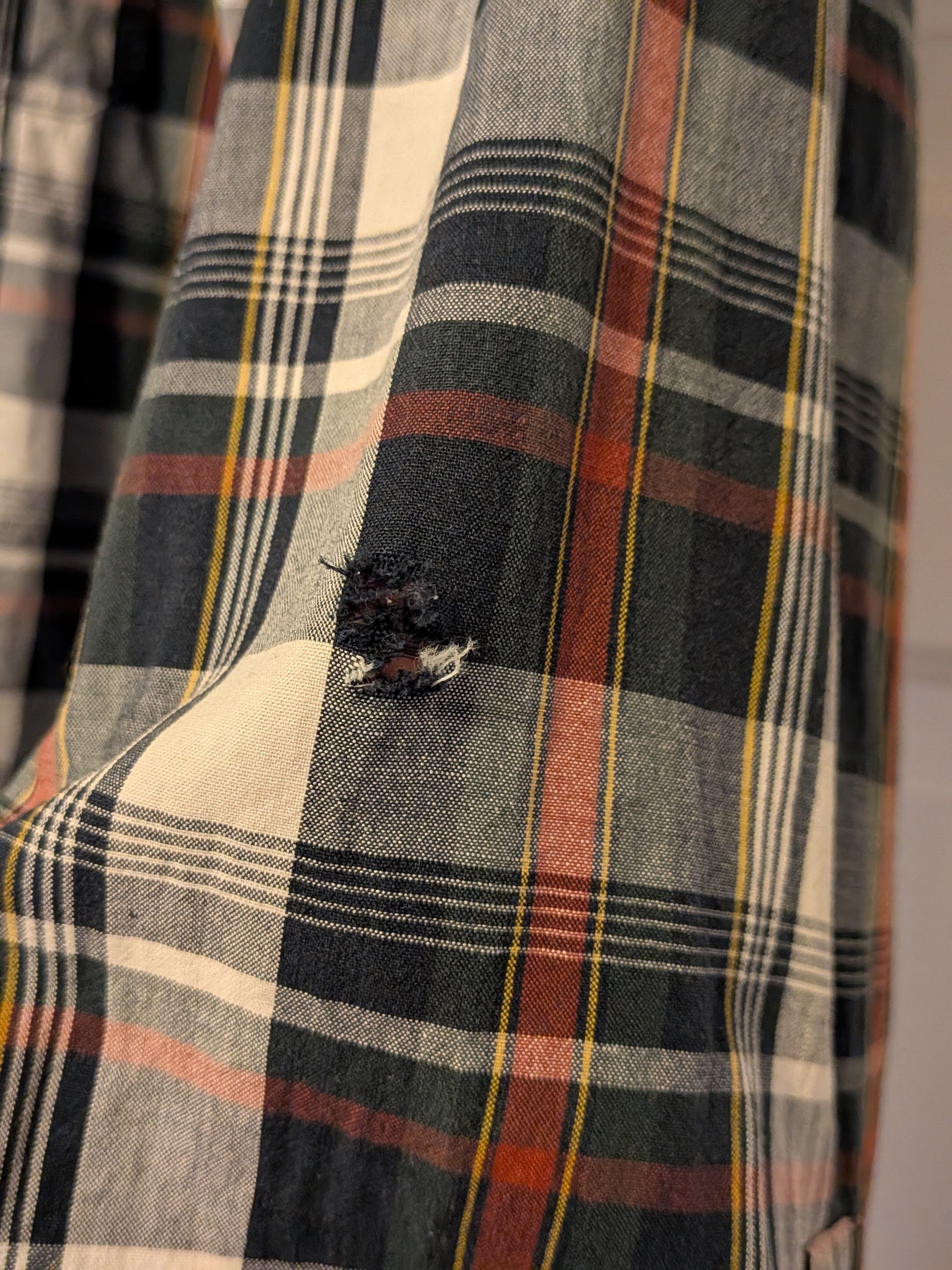 Epaulet Oxford collar Tartan Plaid Size US L / EU 52-54 / 3 - 2 Thumbnail