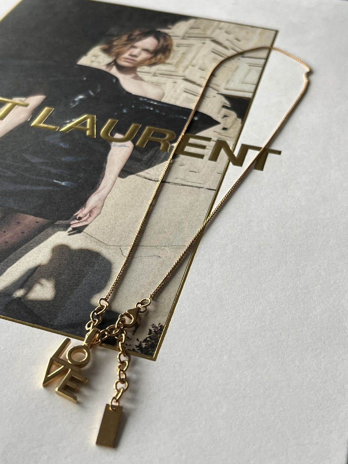 Hedi Slimane × Saint Laurent Paris × Yves Saint Laurent Super Runway Saint Laurent Brand New Love Charm Necklace Size ONE SIZE - 10 Thumbnail