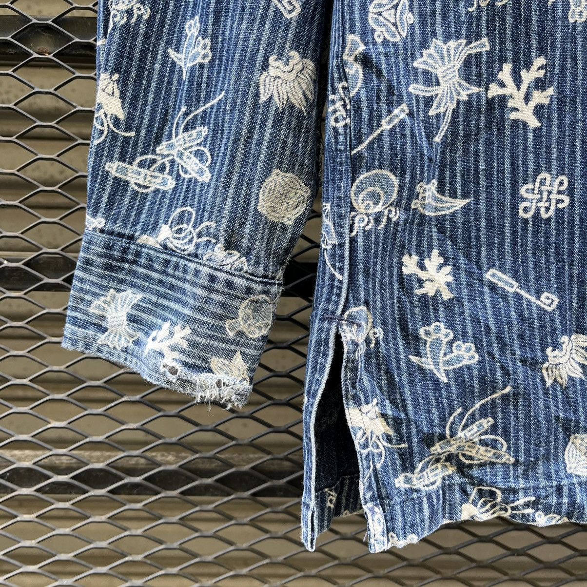 Iron Heart Japanese Sasakura Gensho Denim Band Mandarin Collar Shirt Size US M / EU 48-50 / 2 - 3 Thumbnail