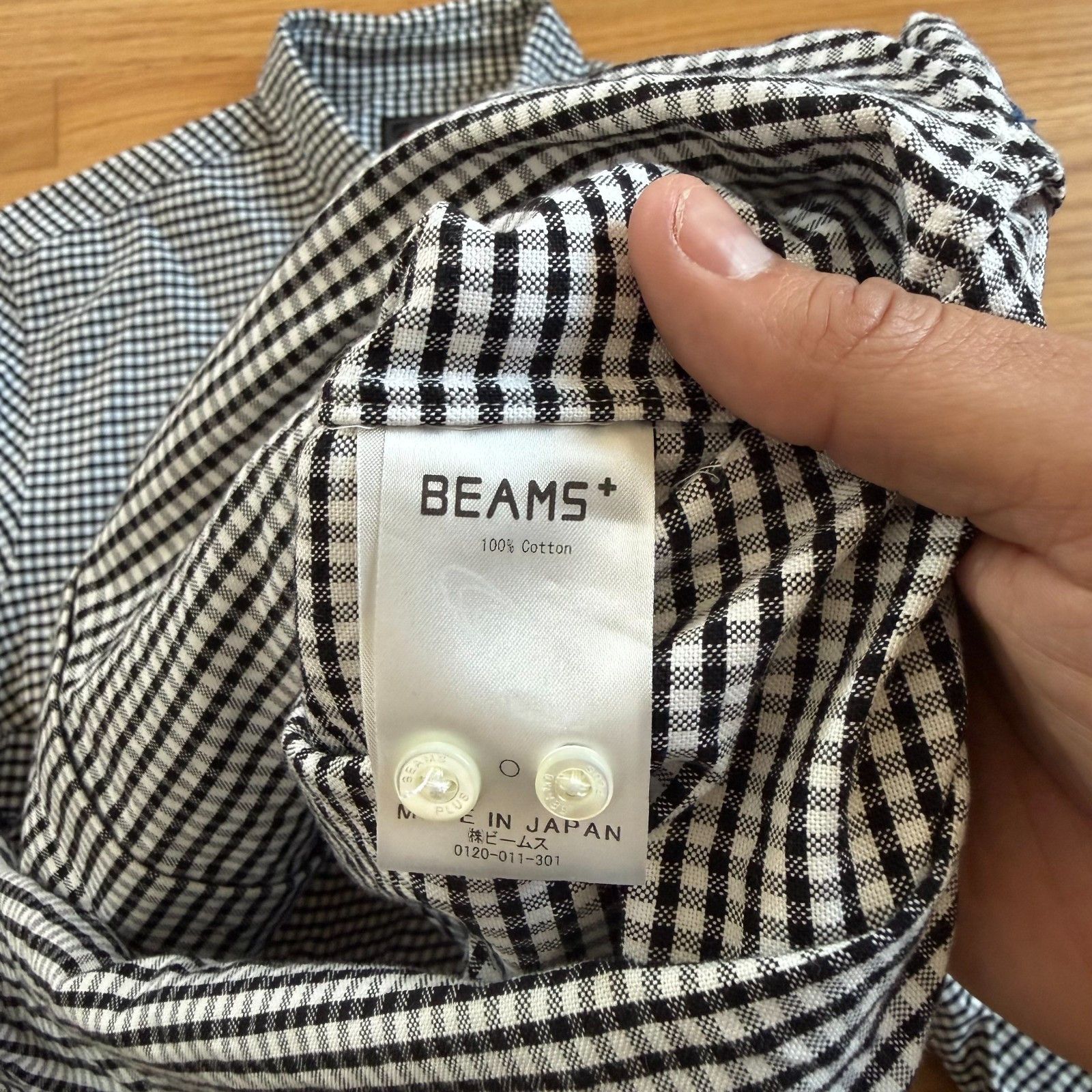 Beams Plus Beams Plus Men's Button Down Gingham Oxford Shirt in Black Size US M / EU 48-50 / 2 - 5 Thumbnail
