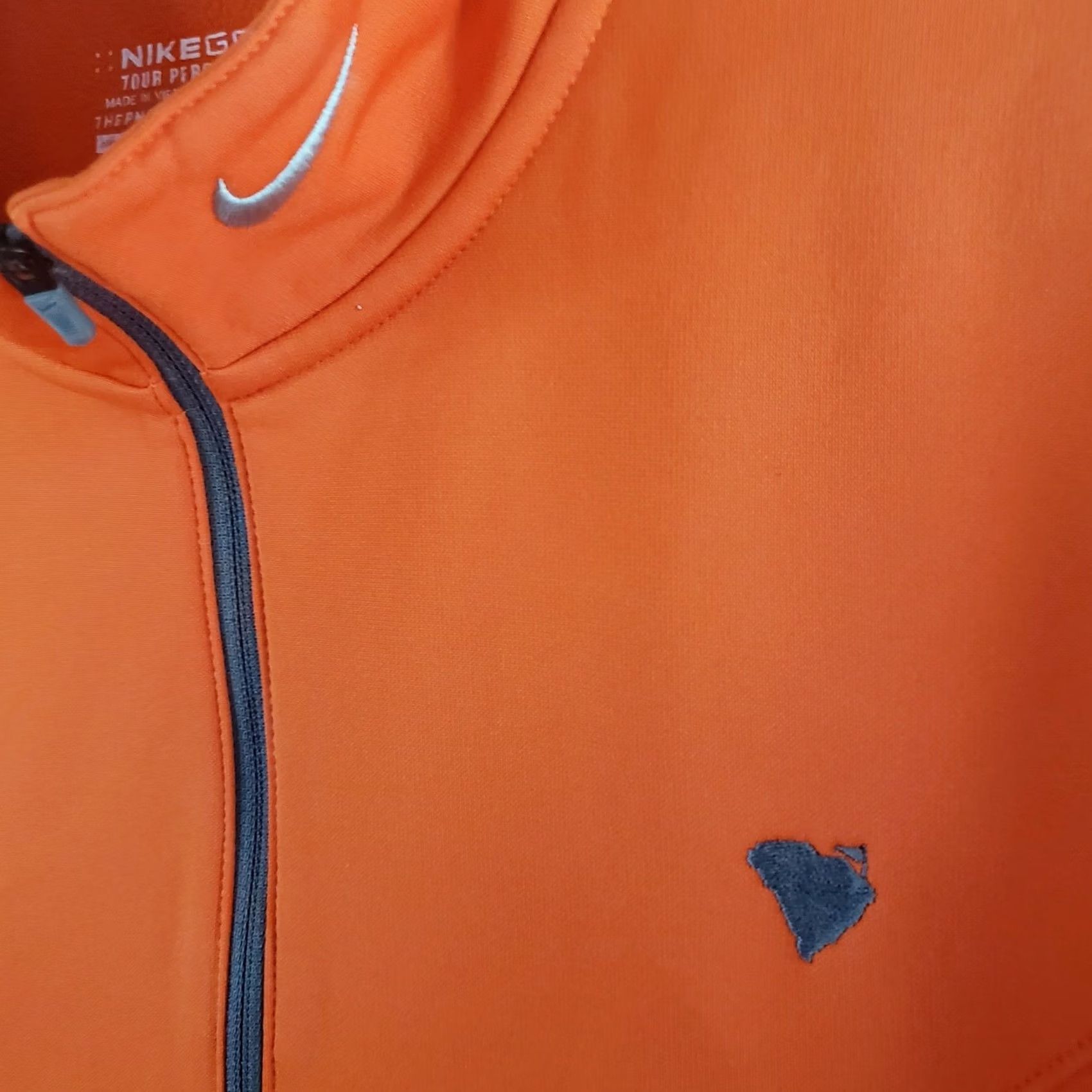 Nike Nike Golf Mens M Orange Tour Performance Therma-Fit 1/4 Zip Pullover SC Logo Shirt Size US L / EU 52-54 / 3 - 7 Thumbnail