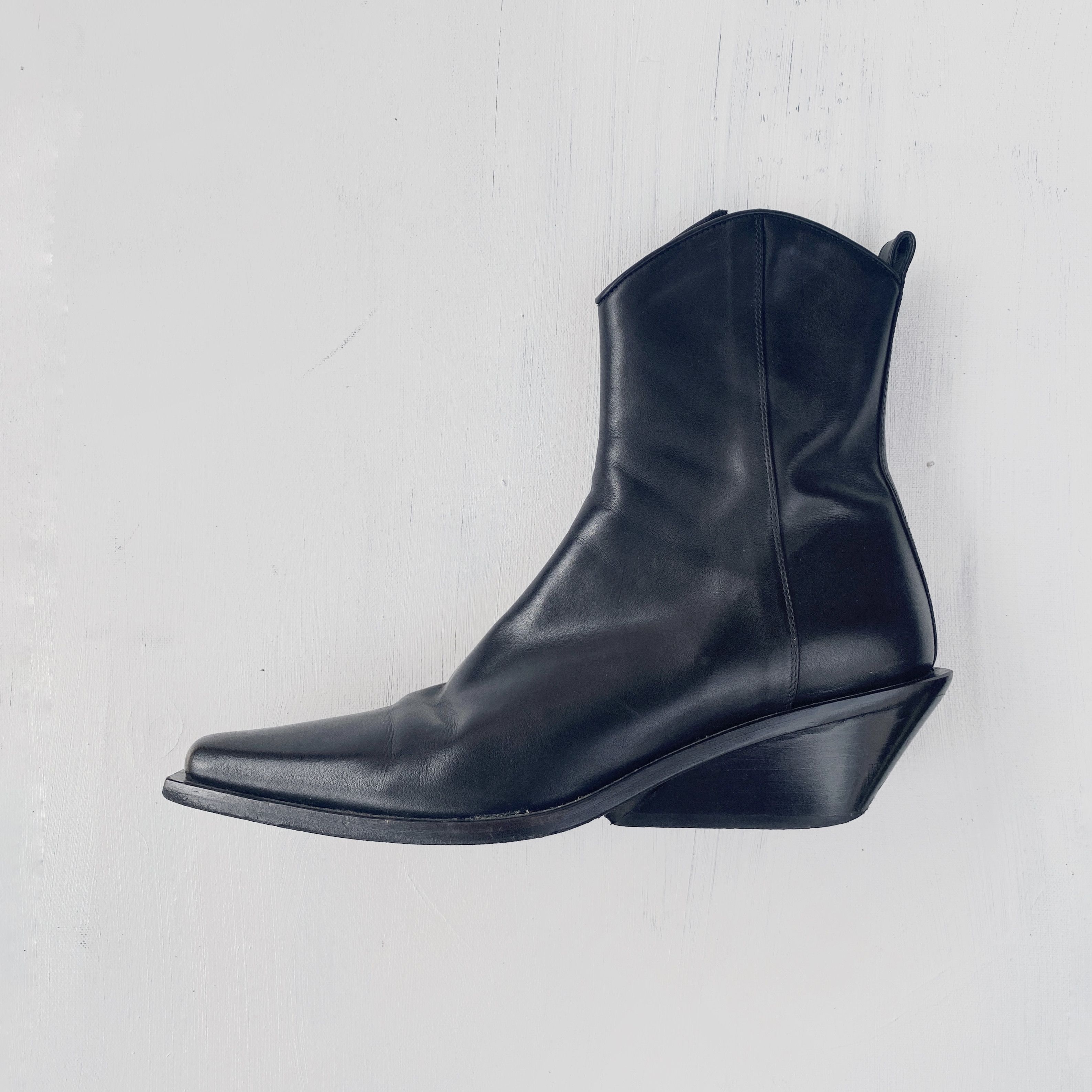 Black Ann Demeulemeester Heeled Western Ankle Boots