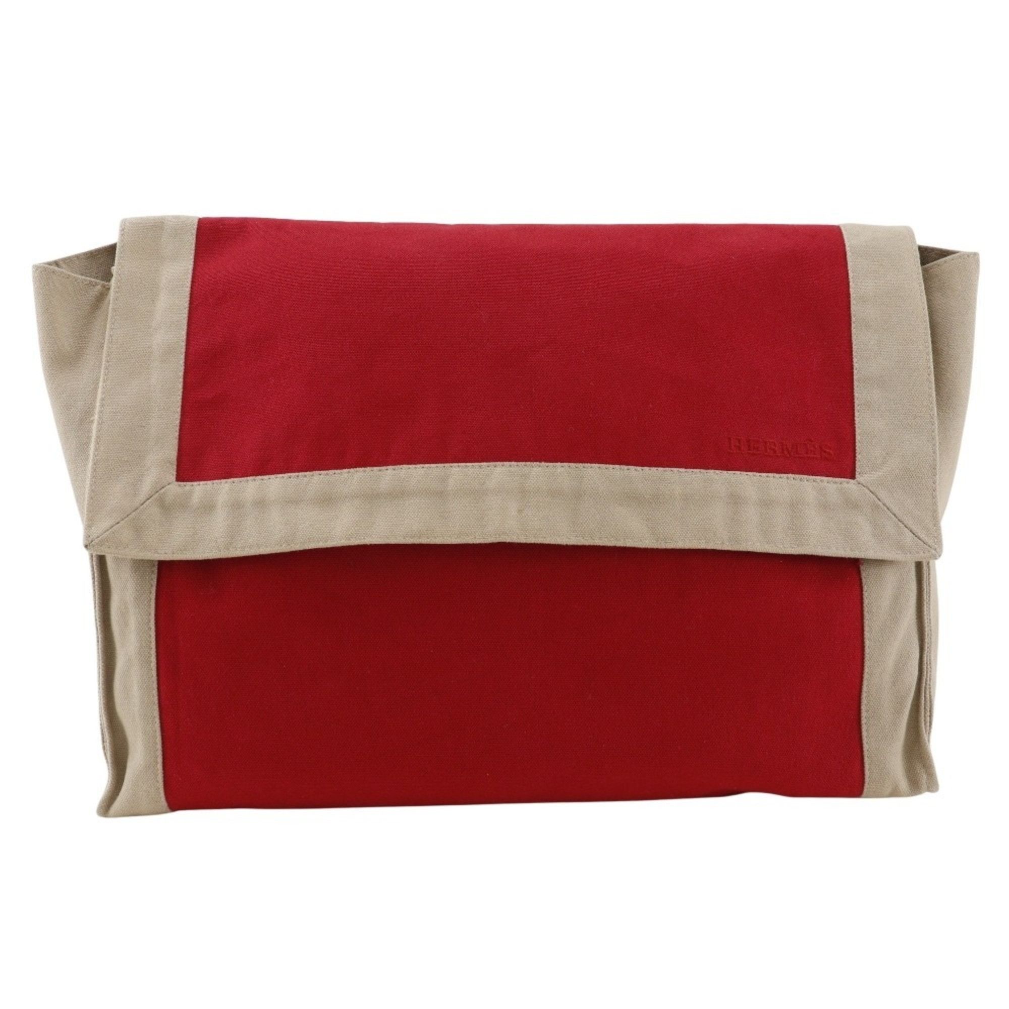 Hermes Hermes Hermès Tapidocel Clutch Bag, Cotton, Red, A5 Size, Flap, Unisex Size ONE SIZE - 1 Thumbnail