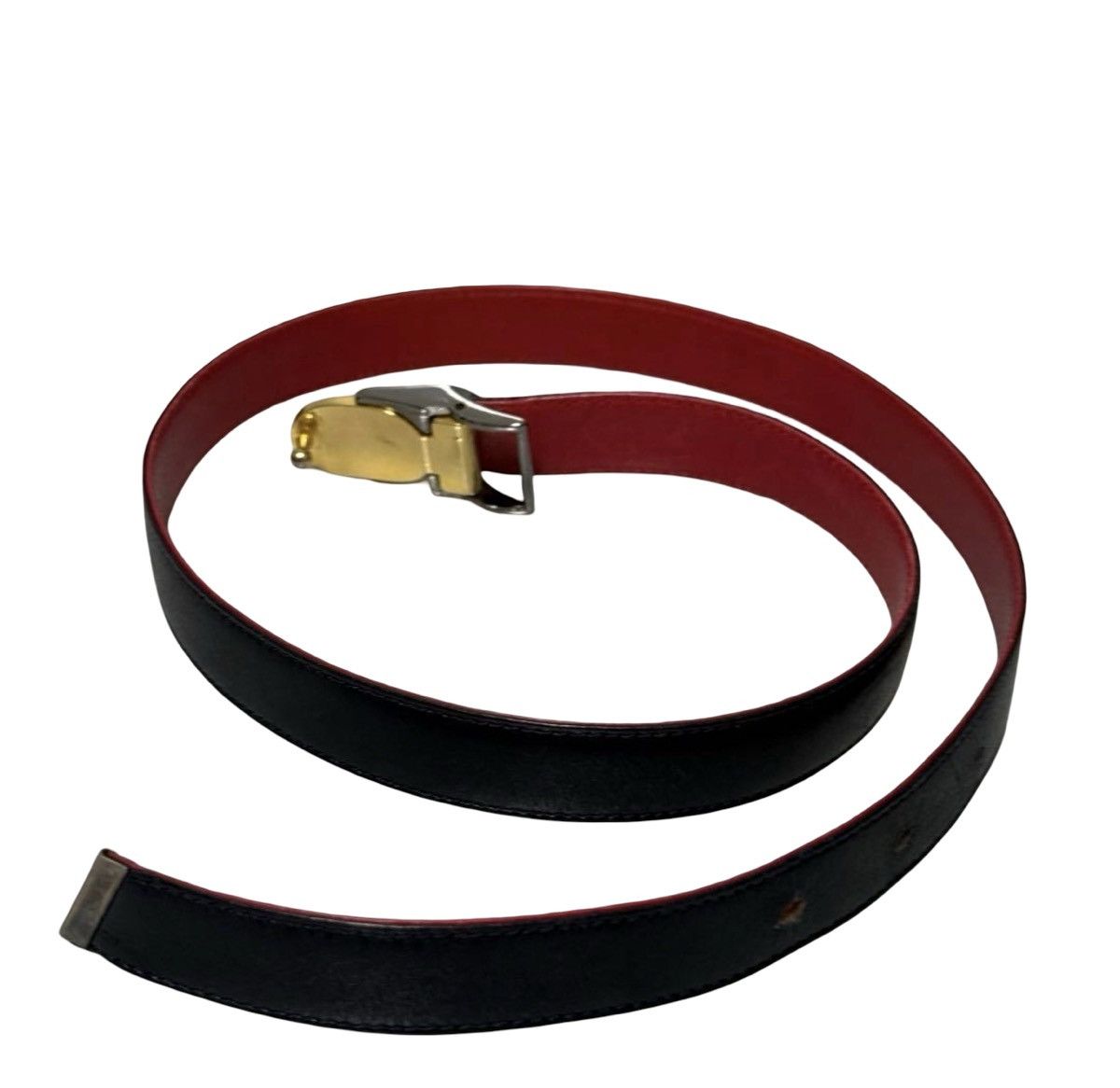 Dior Christian Dior Slim Bi-Color Leather Belt Black CD Logo 80 Size ONE SIZE - 10 Thumbnail