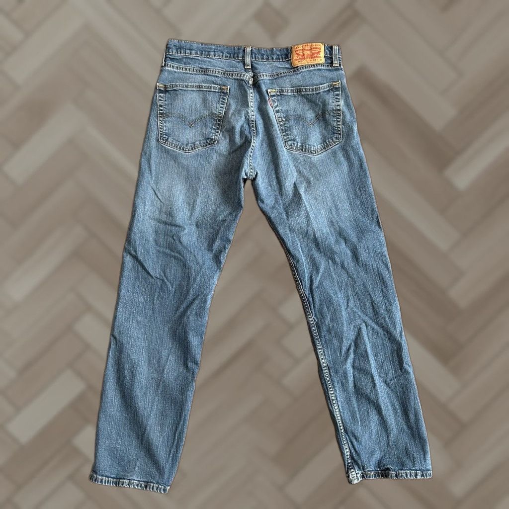 Levi's Levi's 505 Regular Straight Jeans Denim Men 34x30 Blue 5-Pocket Distressed Medium Wash Denim Jeans Regular Mens Size US 34 / EU 50 - 1 Thumbnail
