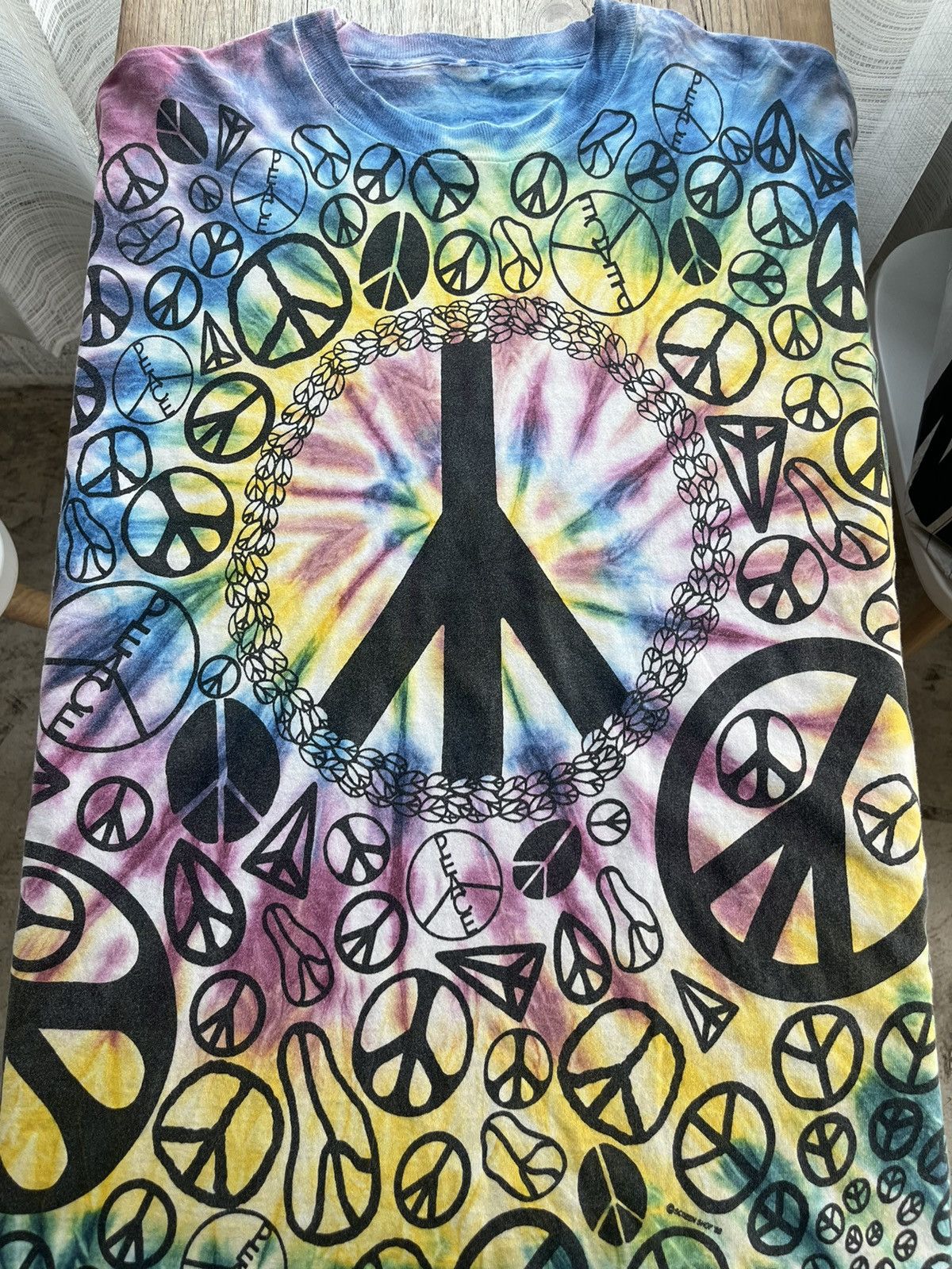 LSDworldpeace × Vintage Vintage PEACE All Over Print 1992’s Screen Shop Tie Dye Size US L / EU 52-54 / 3 - 4 Thumbnail
