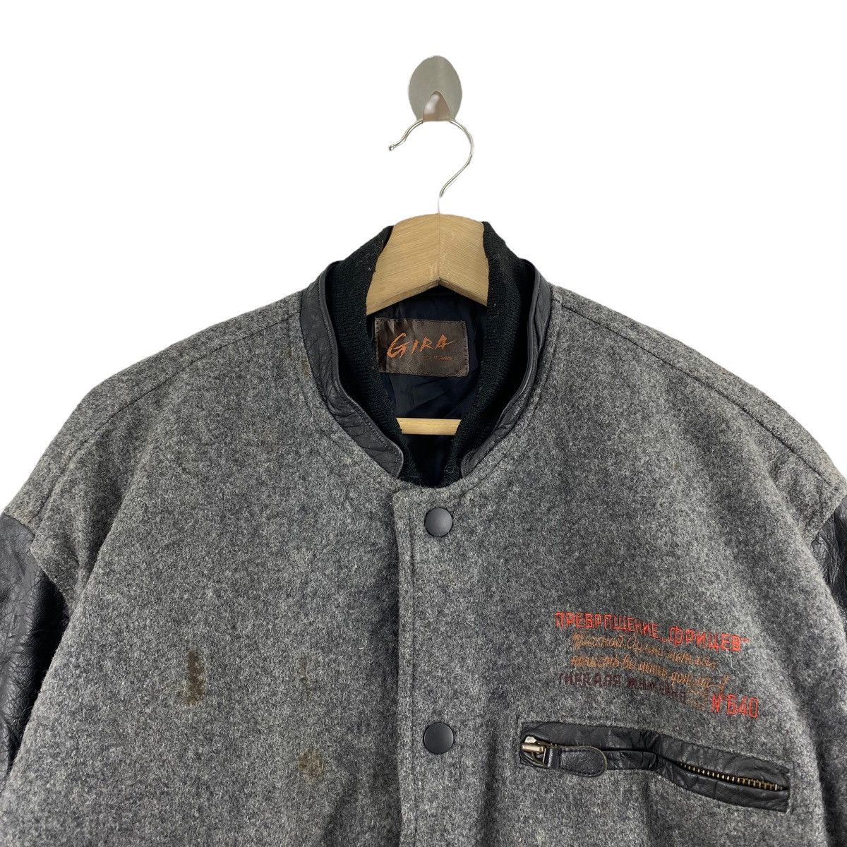 Other GIRA POUR HOMME Embroidered Design Grey Wool Bomber Jacket Size US L / EU 52-54 / 3 - 4 Thumbnail