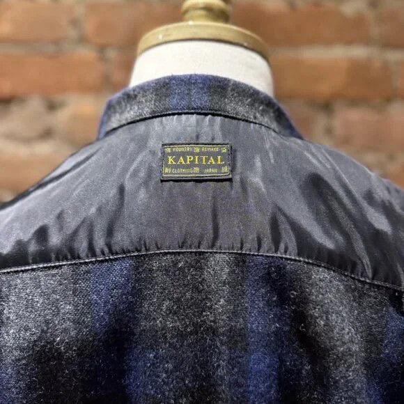 Kapital Kapital Navy Wool Plaid Western Shirt Size US S / EU 44-46 / 1 - 4 Thumbnail
