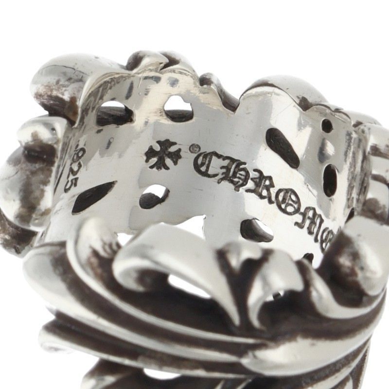 Chrome Hearts Chrome Hearts Double Floral Cross Silver Ring Size ONE SIZE - 3 Thumbnail