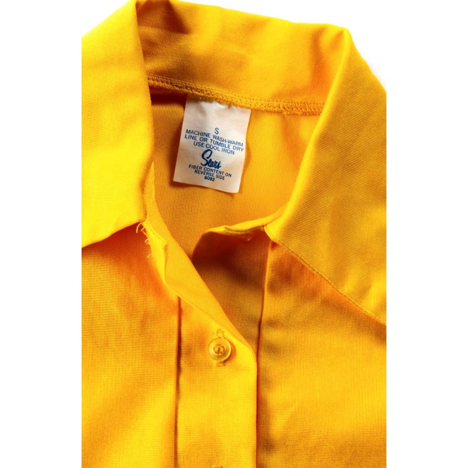 Sears Vintage Sears Yellow Button Up Bodysuit Small Long Sleeve Retro Top Size S / US 4 / IT 40 - 3 Thumbnail