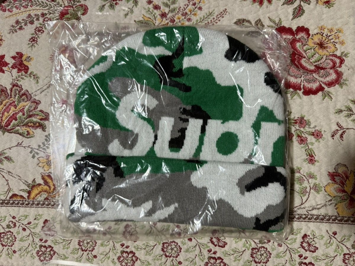 Supreme Supreme Camo Big Logo Beanie Green Camo Graphic Logo FW25 Size ONE SIZE - 3 Thumbnail