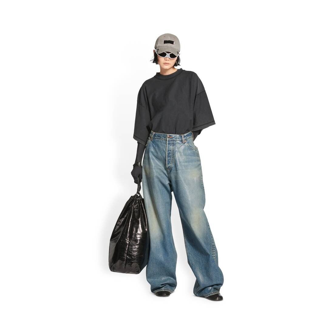 Balenciaga o1mt1gz0924 555 / Large Baggy Jeans in Blue Size 24" / US 00 / IT 34 - 2 Thumbnail