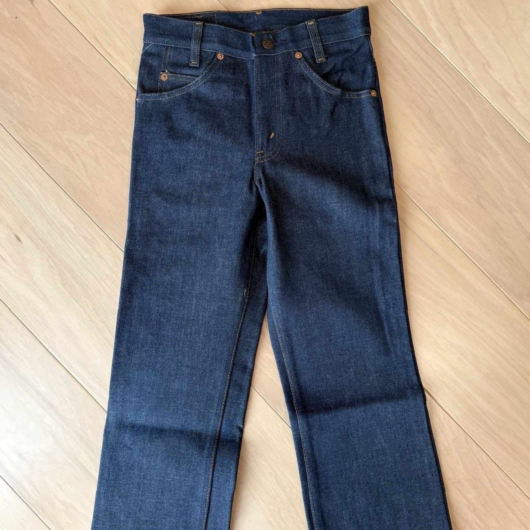 Levi's VINTAGE Levi's 716 Jeans 26 Blue Dark Wash Bootcut Denim NWT Non Selvedge USA 80s Western Mens Jeans 26"} Size US 26 / EU 42 - 3 Thumbnail