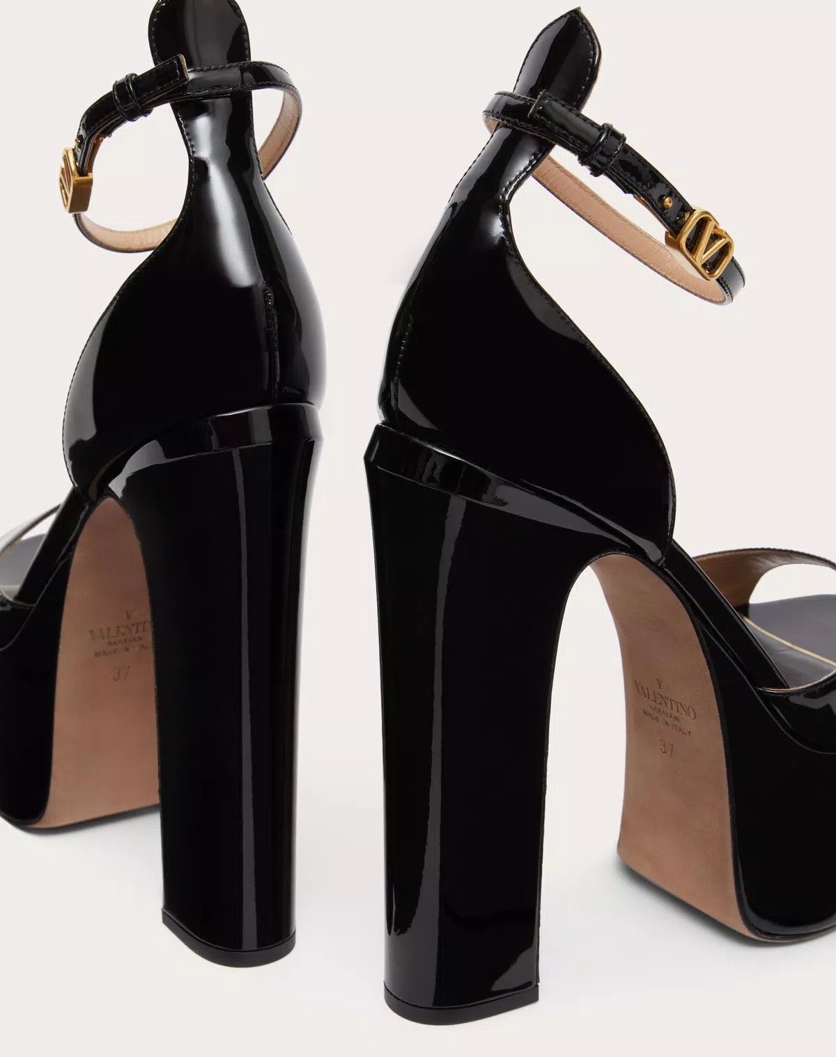 Valentino o1s1wg110426 Tan-Go Patent Leather Platform 155mm Sandals Size US 11 / IT 41 - 6 Thumbnail