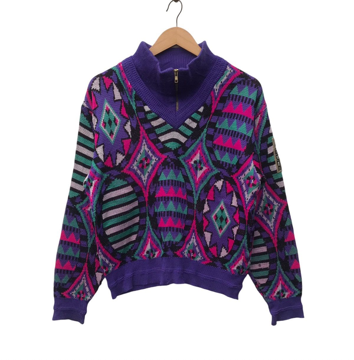 Japanese Brand Vintage Fablice Japan Ski Multicolour Pullover Knitwear Size US M / EU 48-50 / 2 - 2 Thumbnail