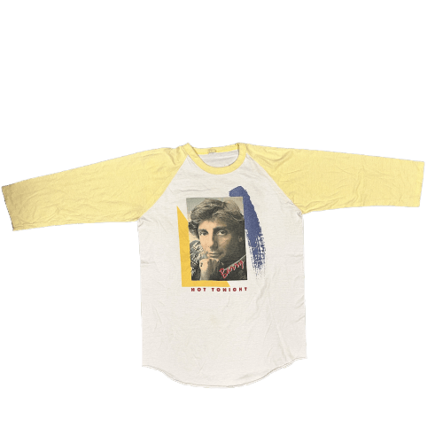 Other Vintage 80s Barry Manilow "Hot Tonight" 1983 Tour Raglan Sleeve T-Shirt Size US L / EU 52-54 / 3 - 1 Thumbnail