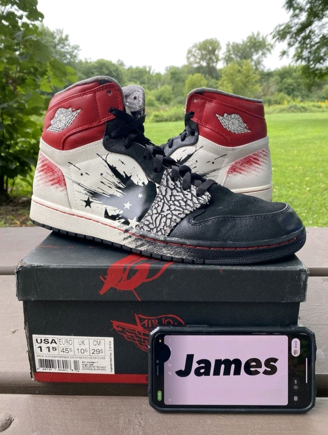 Jordan Brand Dave White Nike Air Jordan Retro 1 High Wings For The Future Size US 11.5 / EU 44-45 - 1 Thumbnail