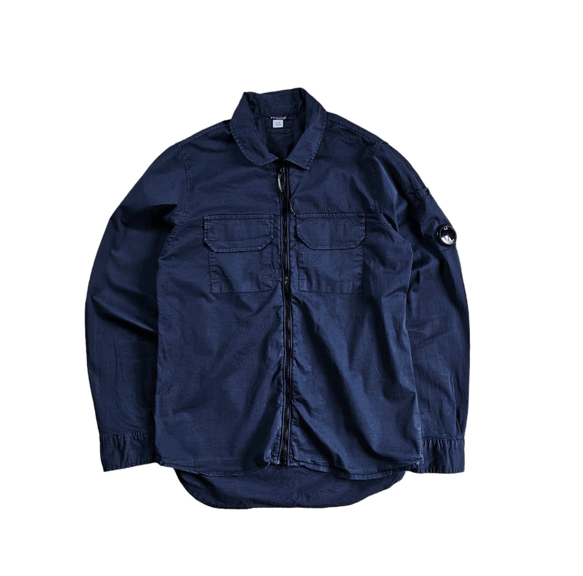 image of C P Company x Massimo Osti Cp Company Overshirt Jacket Y2K Casual Preppy Oldmoney in Navy (Size Sma