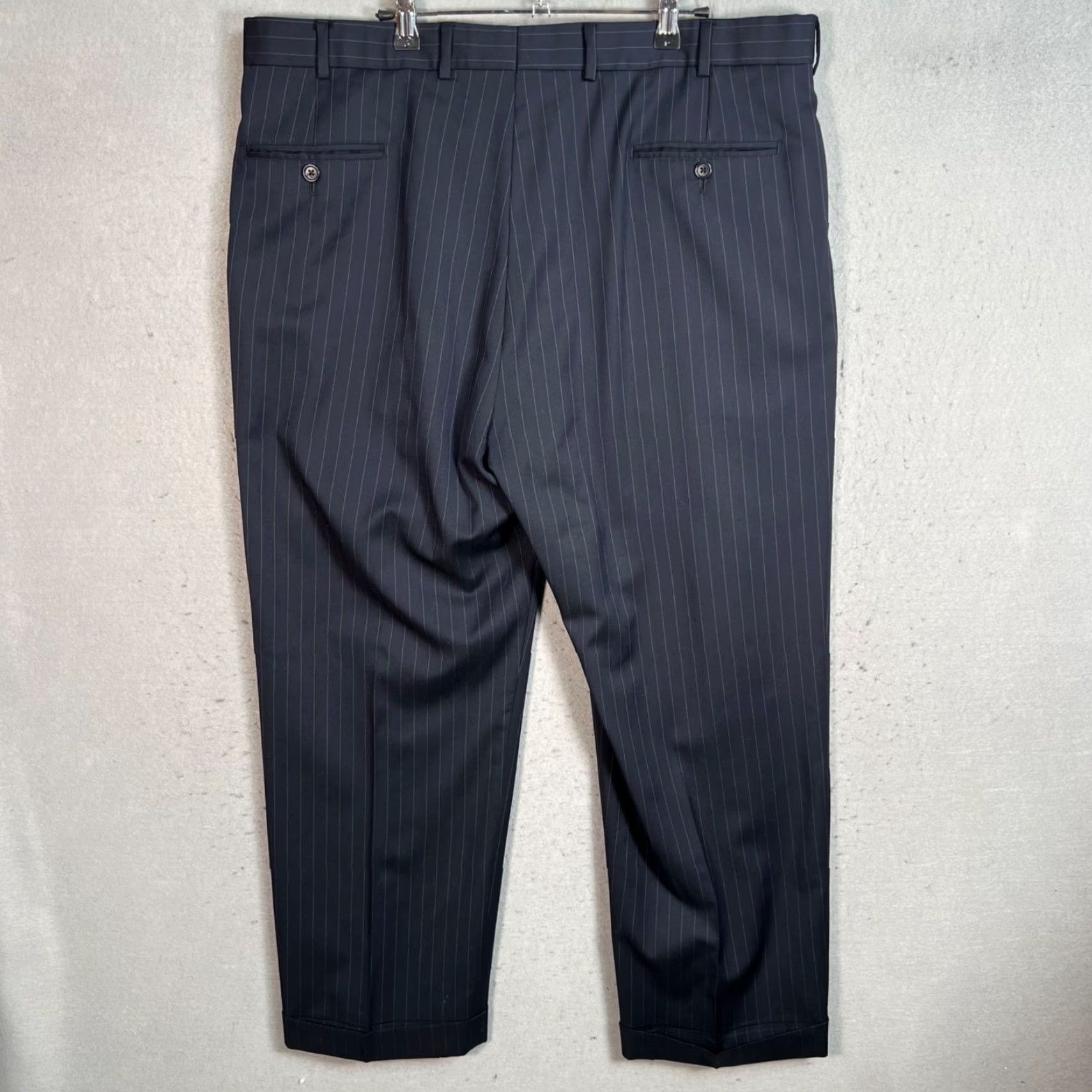 Brooks Brothers Brooks Brothers Madison 1818 Blue Pinstripe Wool Dress Pants Size 45 x 40 Men Pants Dress Wool Pinstripe 38x27? Size US 44 / EU 60 - 2 Thumbnail