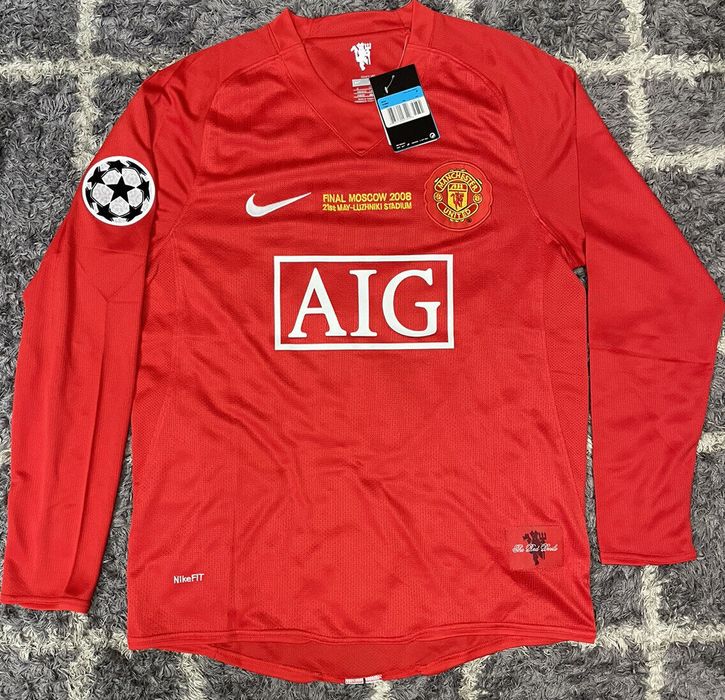 Vintage Ronaldo 2008 UCL Final Manchester United Long Jersey L