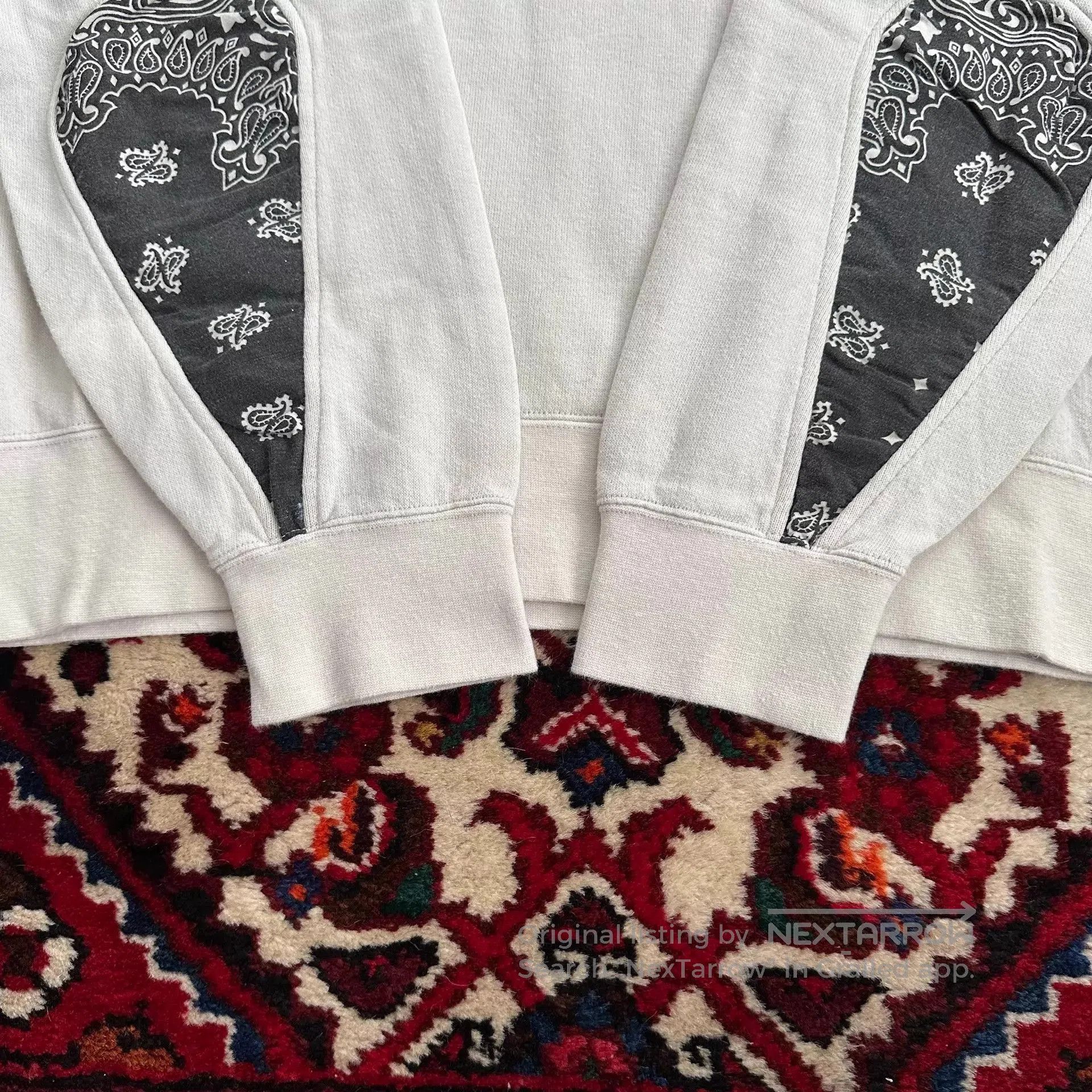 Visvim White Hoodie with Bandana Print Elbow Patches. Size US S / EU 44-46 / 1 - 6 Thumbnail