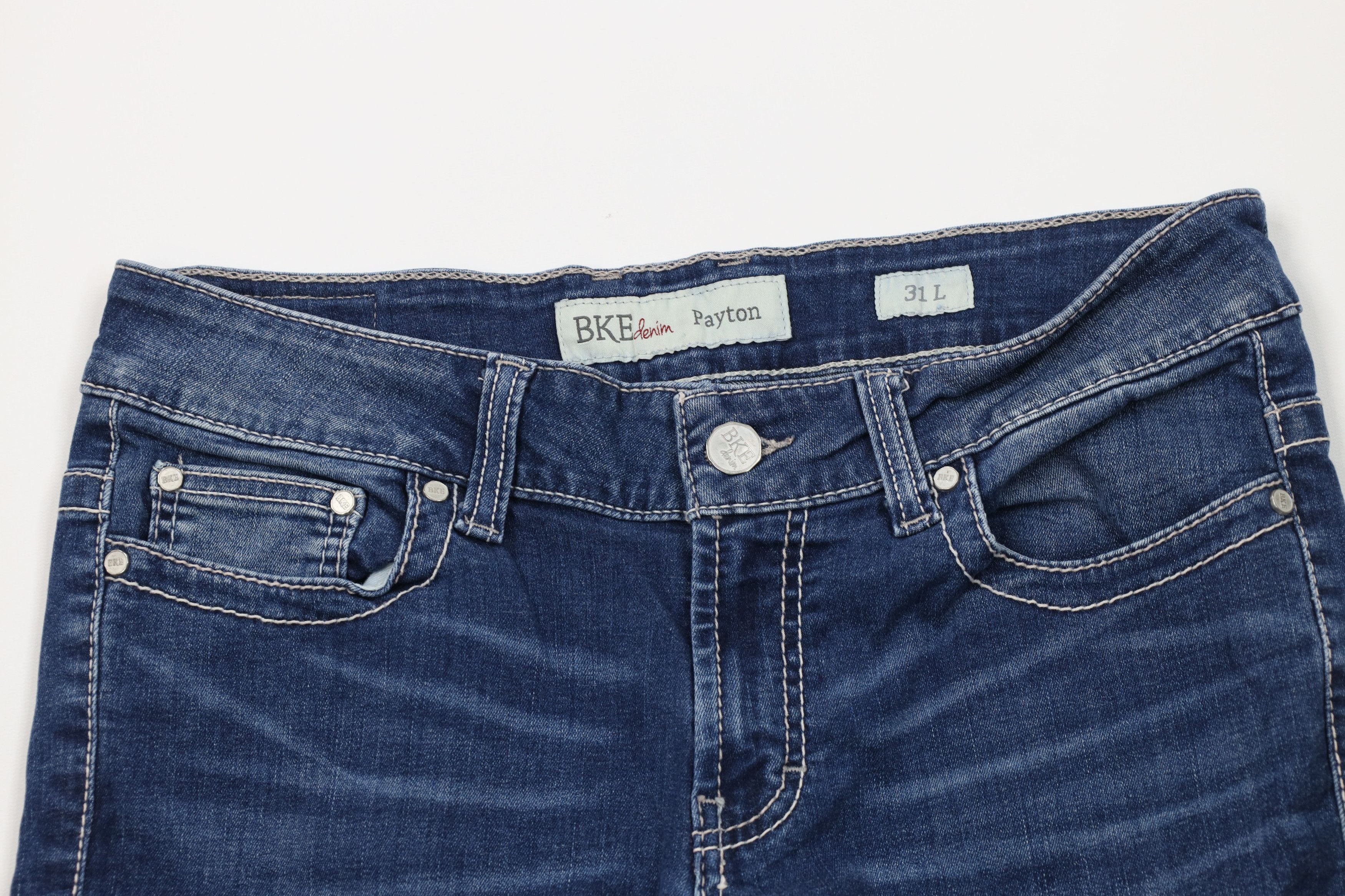 Vintage Buckle BKE Off Thick Stitch Stretch Denim Jean Shorts Blue Size 31" - 2 Thumbnail