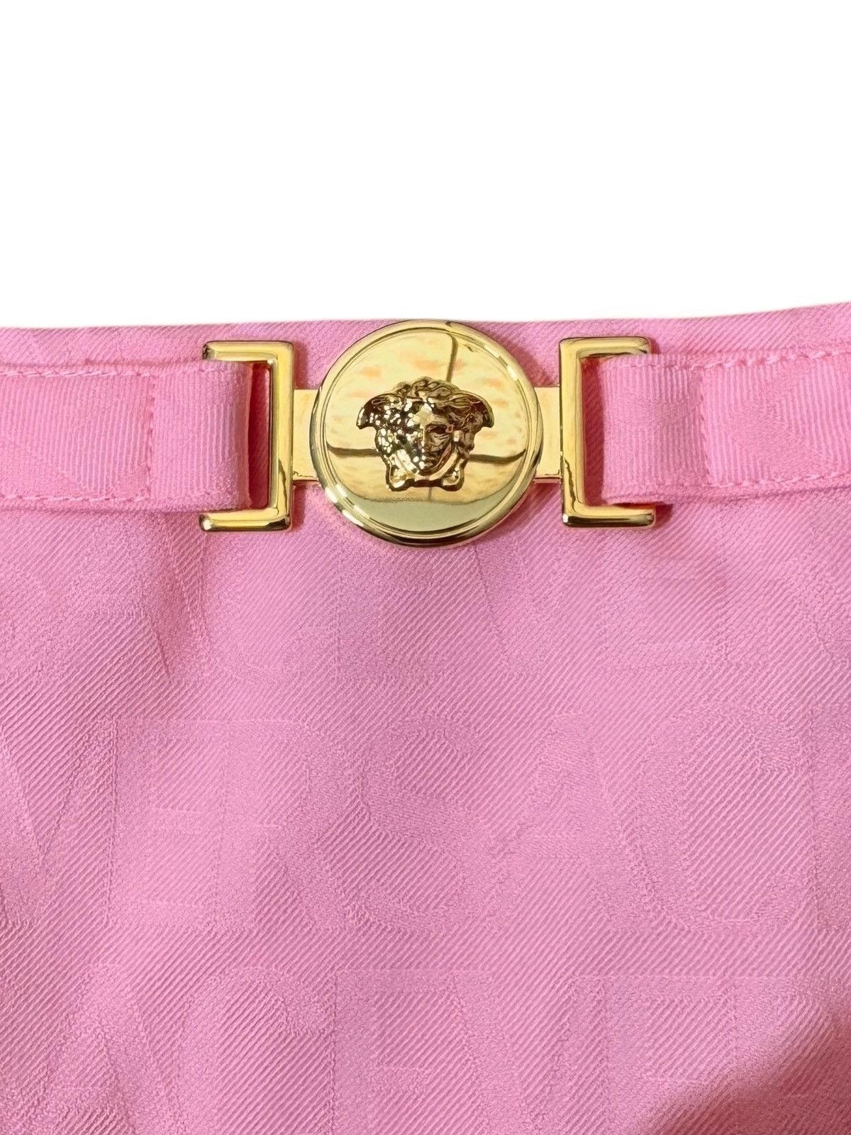 Versace Versace Pink Wool Skirt with Medusa Belt - Size 44 Size 30" / US 8 / IT 44 - 2 Thumbnail
