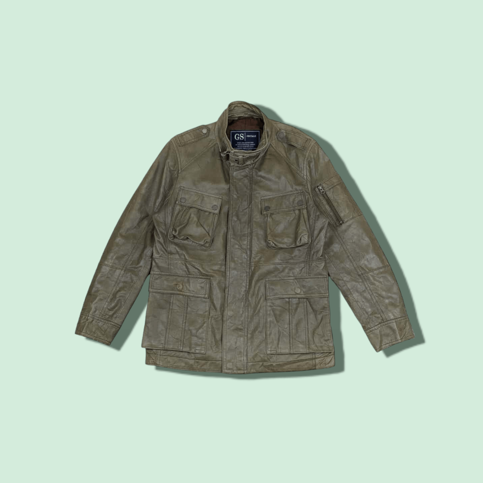image of Japan G-Stage Sheep Leather Jacket in Brown, Men's (Size Medium)