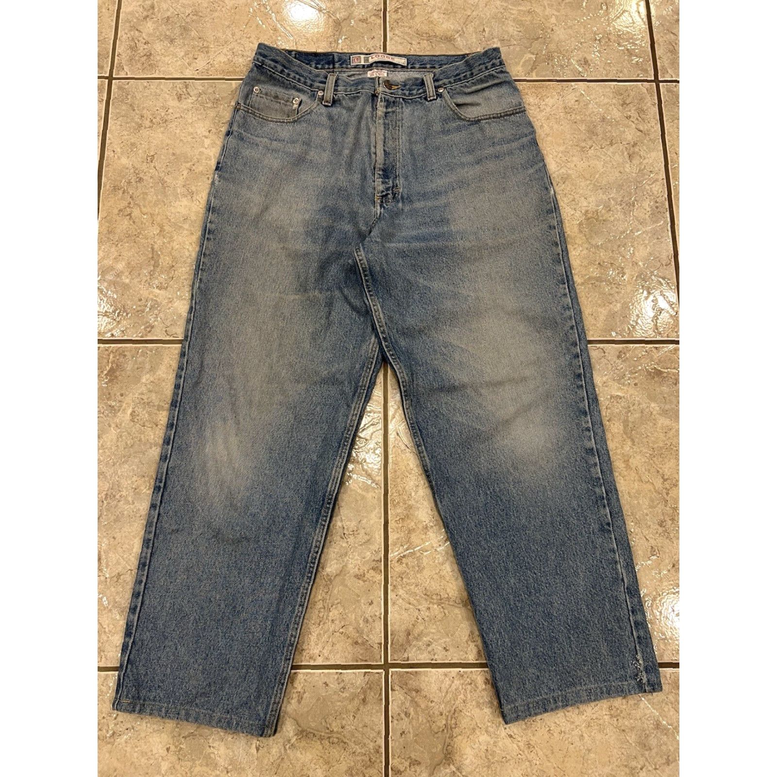 Denime VTG Sonoma Jeans Blue Denim Distressed 90s Baggy Loose 33x28 5-Pocket Mens Jeans Size US 33 - 6 Thumbnail