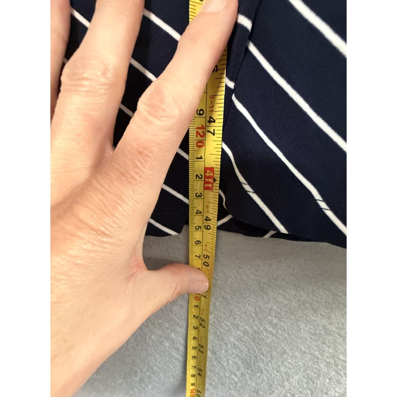 Ralph Lauren Lauren Ralph Lauren Dress Womens 10 Blue Stripe Maxi Jersey Faux Wrap V Neck Size L / US 10 / IT 46 - 3 Thumbnail