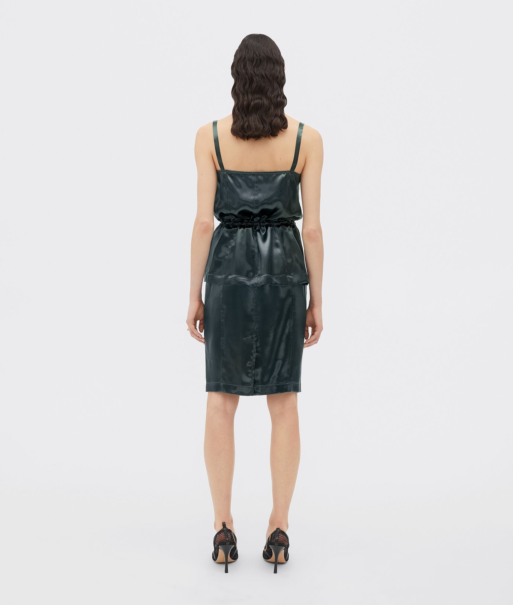 Bottega Veneta o1n1vont0225 Mini Dress in Dark Green Size M / US 6-8 / IT 42-44 - 3 Thumbnail